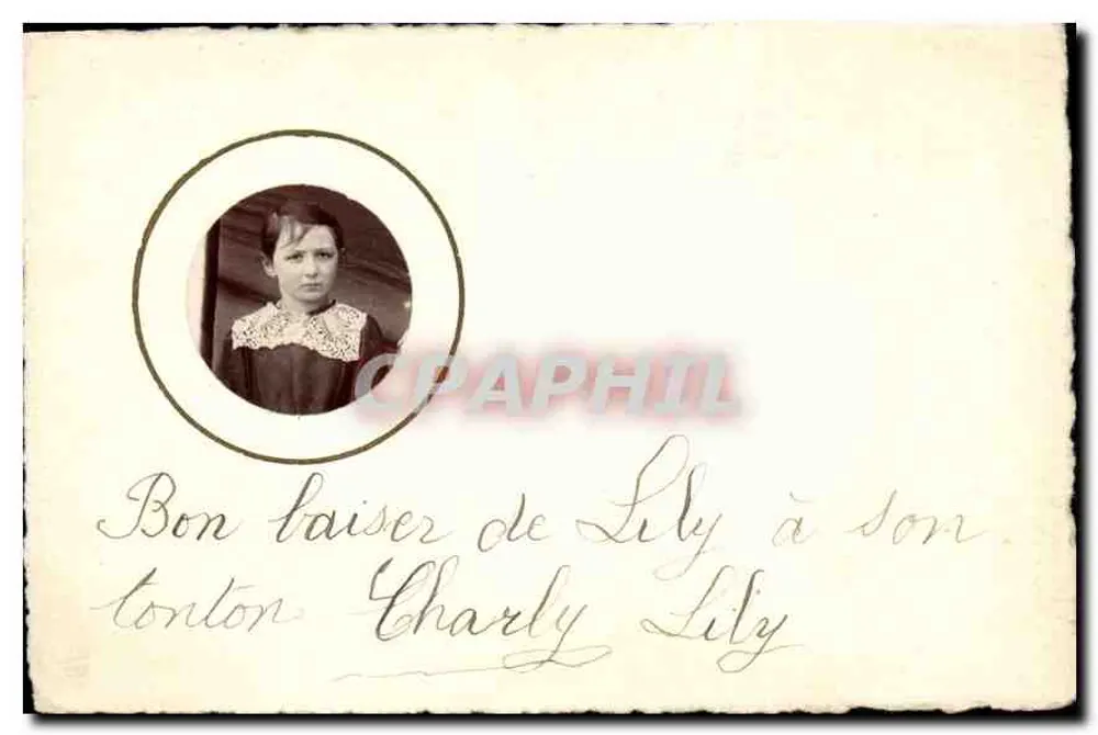 Retrato de moça — carta postal pessoal — editor desconhecido - Frente