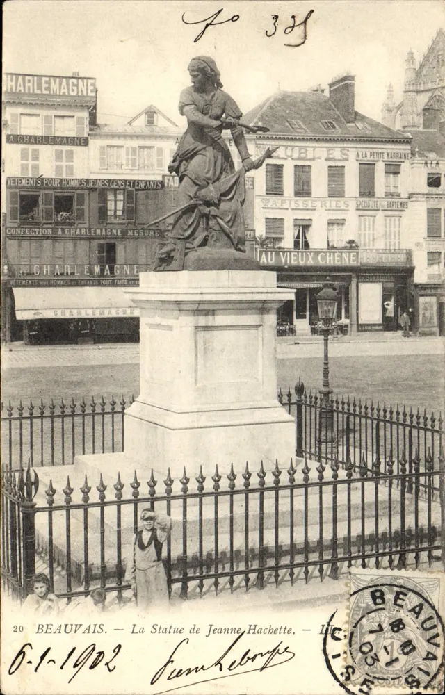 Beauvais — A Estátua de Jeanne Hachette — editor desconhecido, n° 20 - Frente