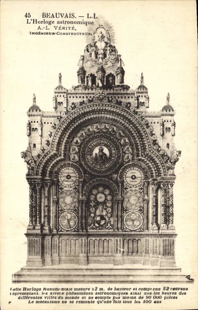 Beauvais — Die astronomische Uhr — A.-L. Vérité, Ingenieur-Entwerfer - Vorderseite