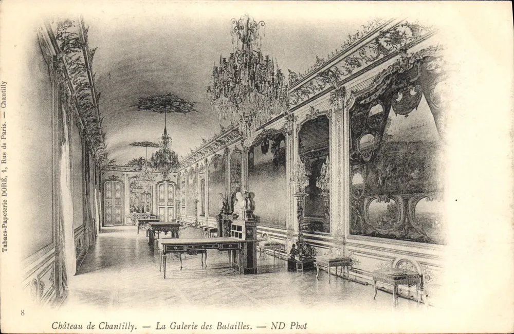 Schloss Chantilly — Die Schlachtengalerie — Papeterie DORÉ, 1, Rue de Paris - Vorderseite