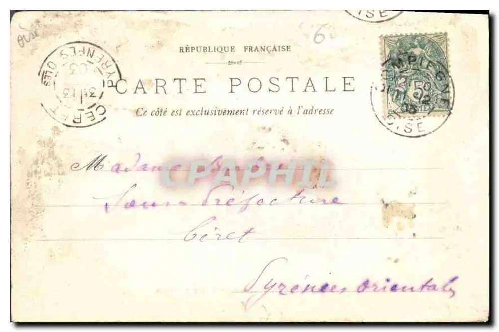 Castelo de Compiègne — Fachada principal — Editor R. D. COMPIÈGNE, n°6 - Verso