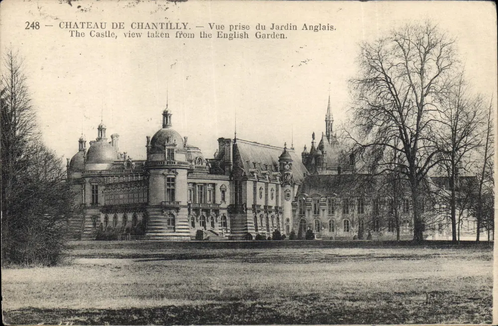 Château de Chantilly — Ansicht vom englischen Garten — Verlag: Négrin Frères, n° 248 - Vorderseite