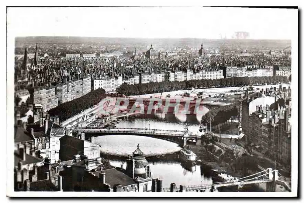 लियोन — सॉन में पुलों की पर्स्पेक्टिव — एन. गुडो, प्रकाशक - आगे