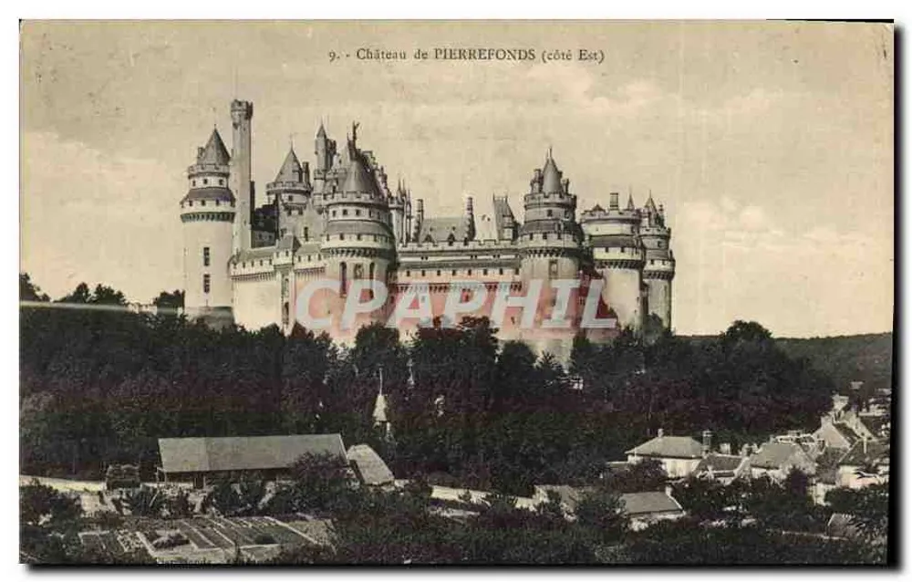 Castelo de PIERREFONDS (lado Leste) — vista panorâmica — editor não identificado, número de série 9 - Frente