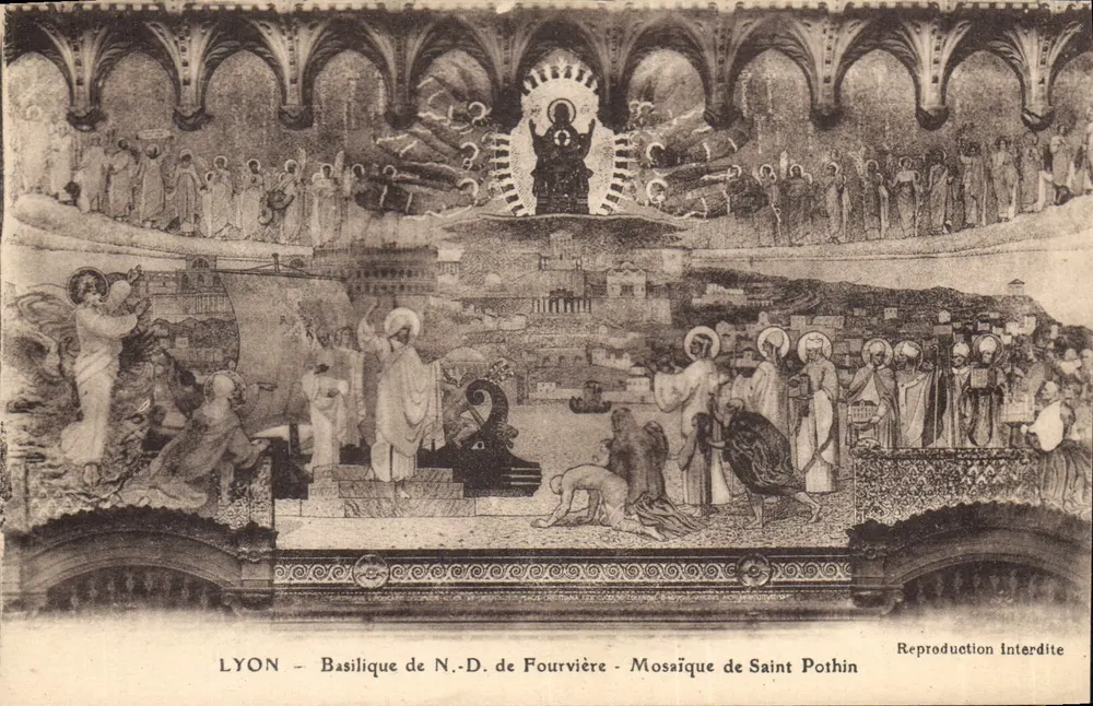 LYON - Basilika N.-D. de Fourvière - Mosaik des Heiligen Pothin - Vorderseite