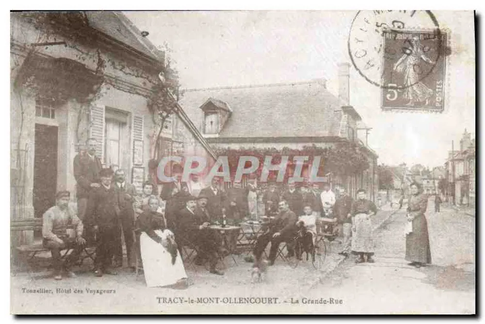 Tracy-le-Mont-Ollencourt — La Grande-Rue — Hôtel des Voyageurs, Verlag Tonneller - Vorderseite