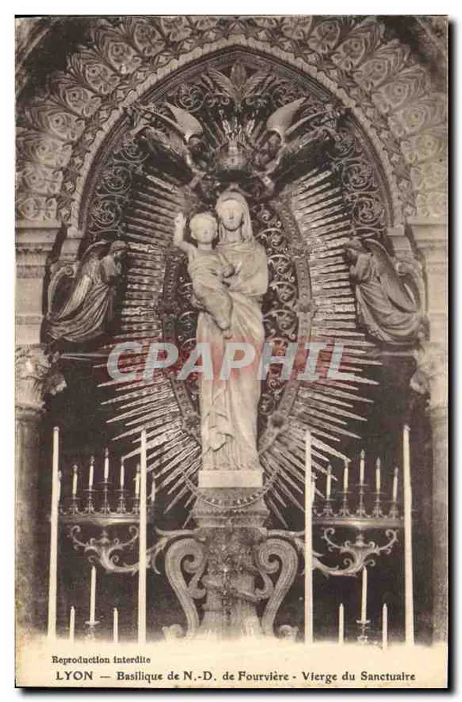 LYON — Basilika Notre-Dame de Fourvière - Jungfrau des Heiligtums - Vorderseite