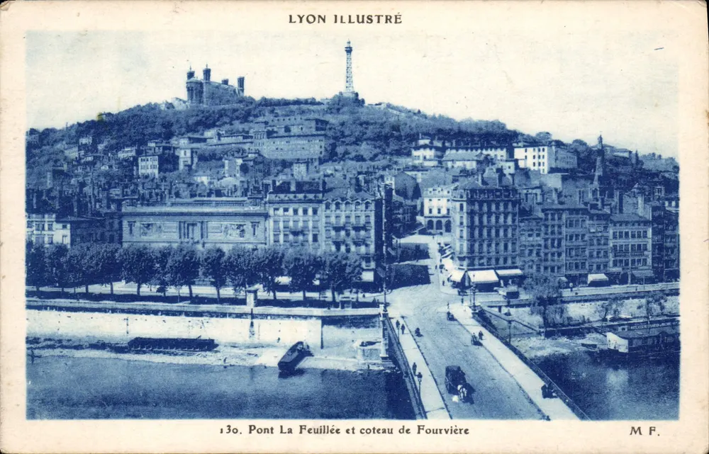 Pont La Feuillée und Fourvière-Hügel — Lyon illustré, n°130 — M.F. - Vorderseite
