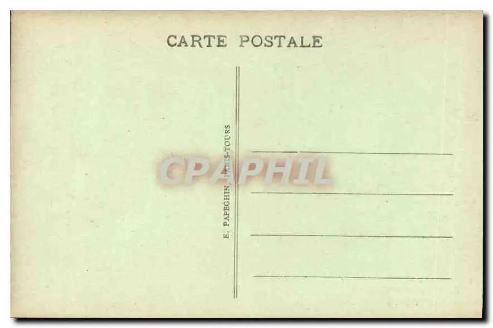 Château de Chantilly — Galerie der Rehe — Verlag E. Papeghin, Tours - Rückseite