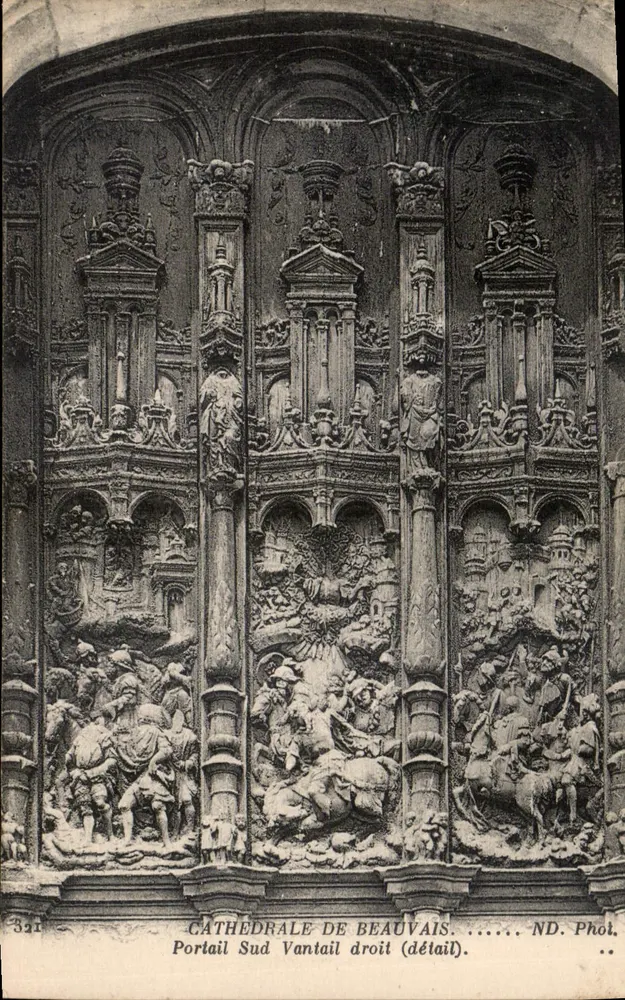 Kathedrale von Beauvais — Südtor Vantaill rechts (Detail) — ND. Fotografie n°321 - Vorderseite