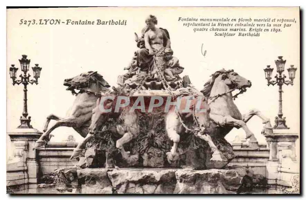 LYON - Fontaine Bartholdi — Escultor Bartholdi, n°5273 - Frente