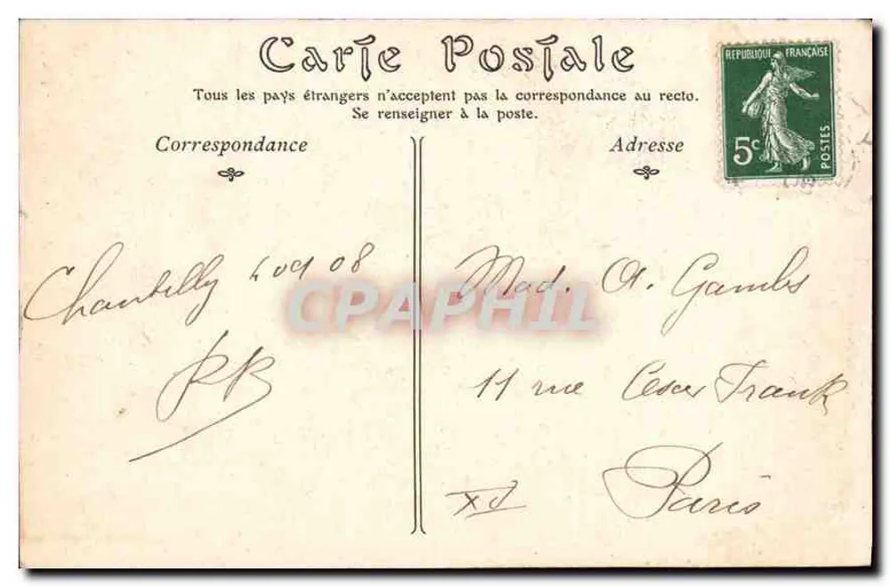 Chantilly — O Canal Saint-Jean — n°51 - Verso