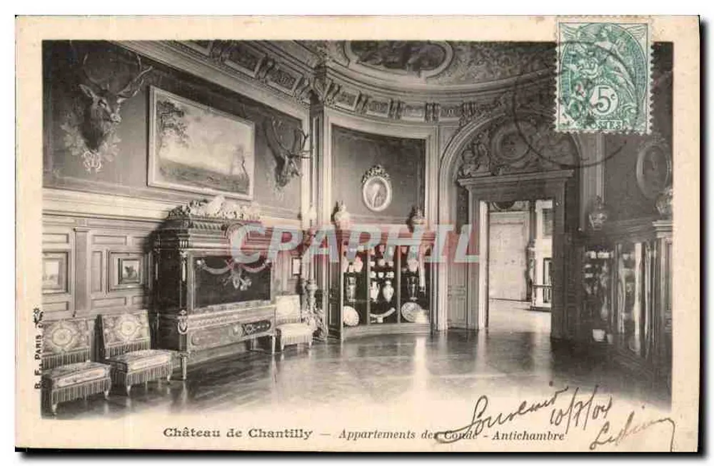 Schloss Chantilly — Appartements des Corde - Vorzimmer — S.E. Paris - Vorderseite