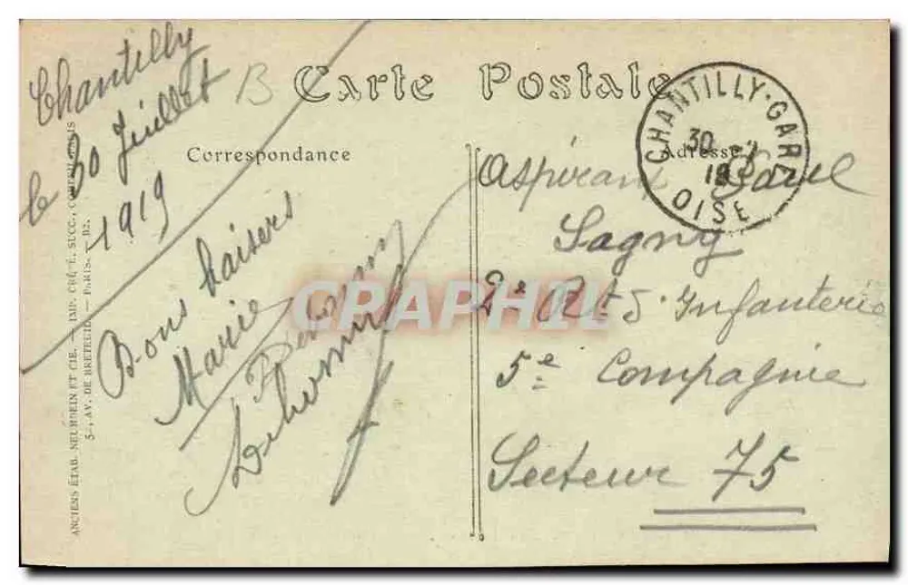 Castelo de Chantilly — Fachaça setentrional — ND Fot. n°87 - Verso