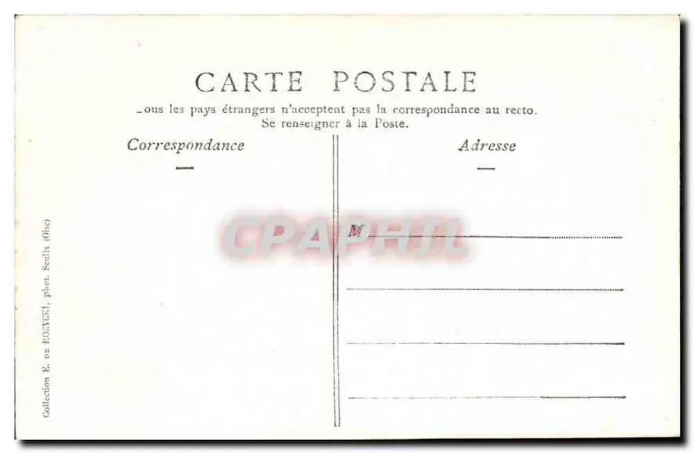 Chantilly (Oise) - O Castelo — editor não identificado, n° de série 355 - Verso