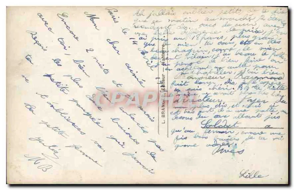 Mulher segurando uma coroa de rosas — editor L. Brangé, n° 4086 - Verso