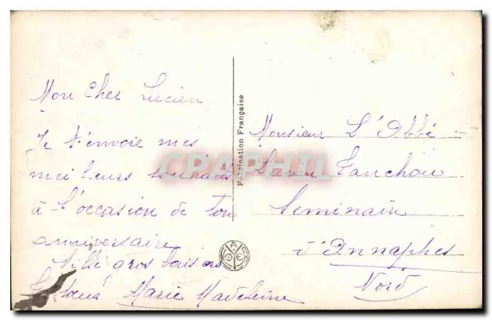 Uśmiechnięta młoda kobieta trzymająca róże — Ronne & Fils, n° 23 - Rewers