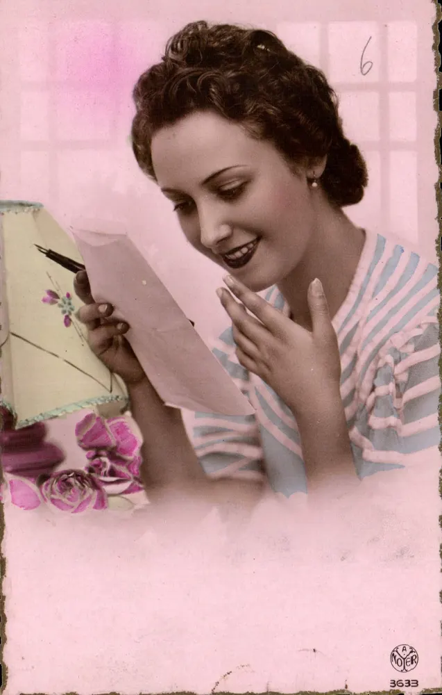Mulher lendo uma carta — editor RAZ NOER, n° 3633 - Frente