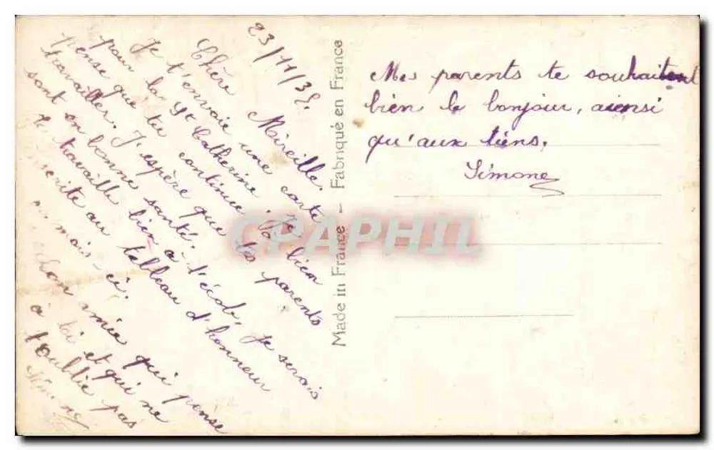 Mulher jovem sorridente — decoração floral — Catherine Inc. n°2407 - Verso