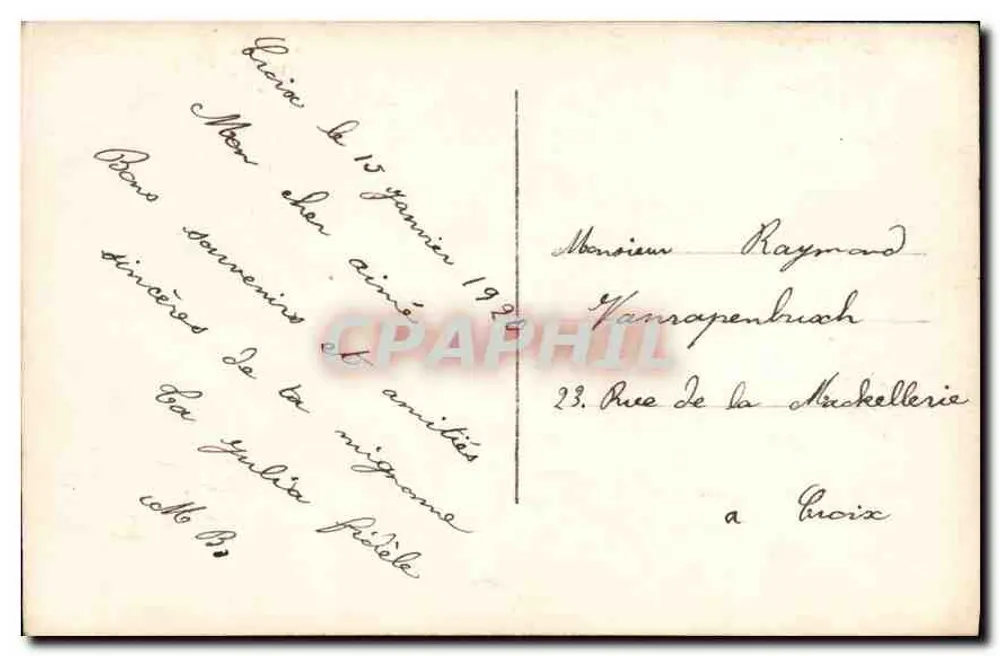 Jovem mulher em vestido rosa — cena lacustre — WND Paris n°1261 - Verso