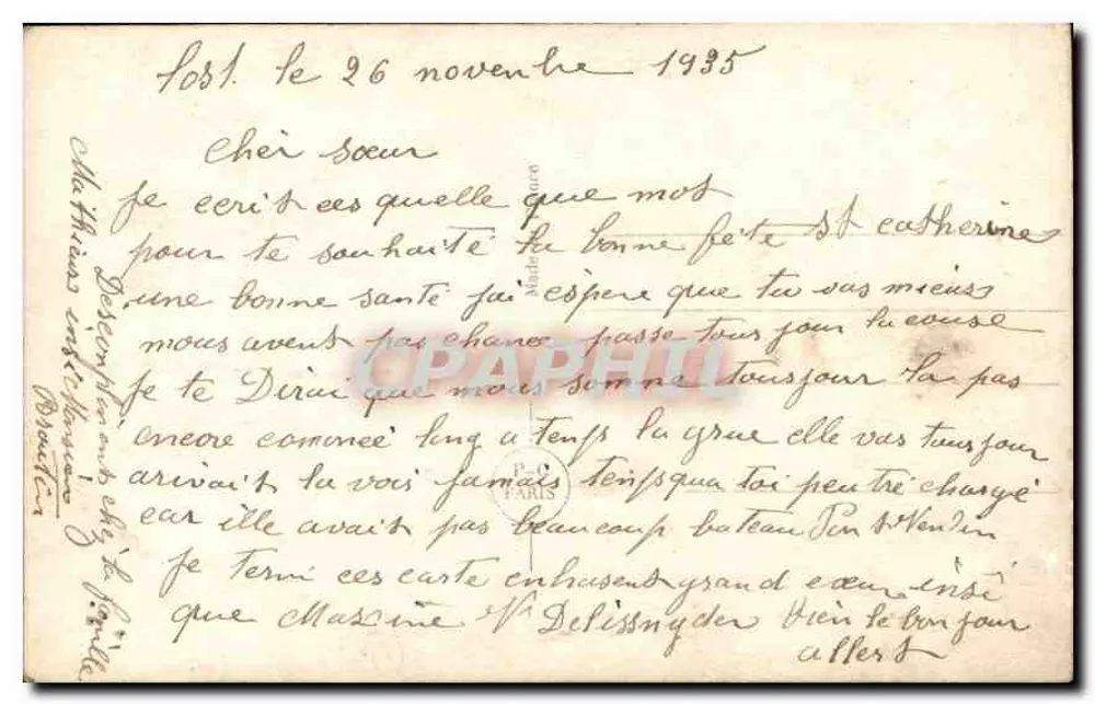 Retrato de uma mulher — rosas — PC Paris 3381 - Verso