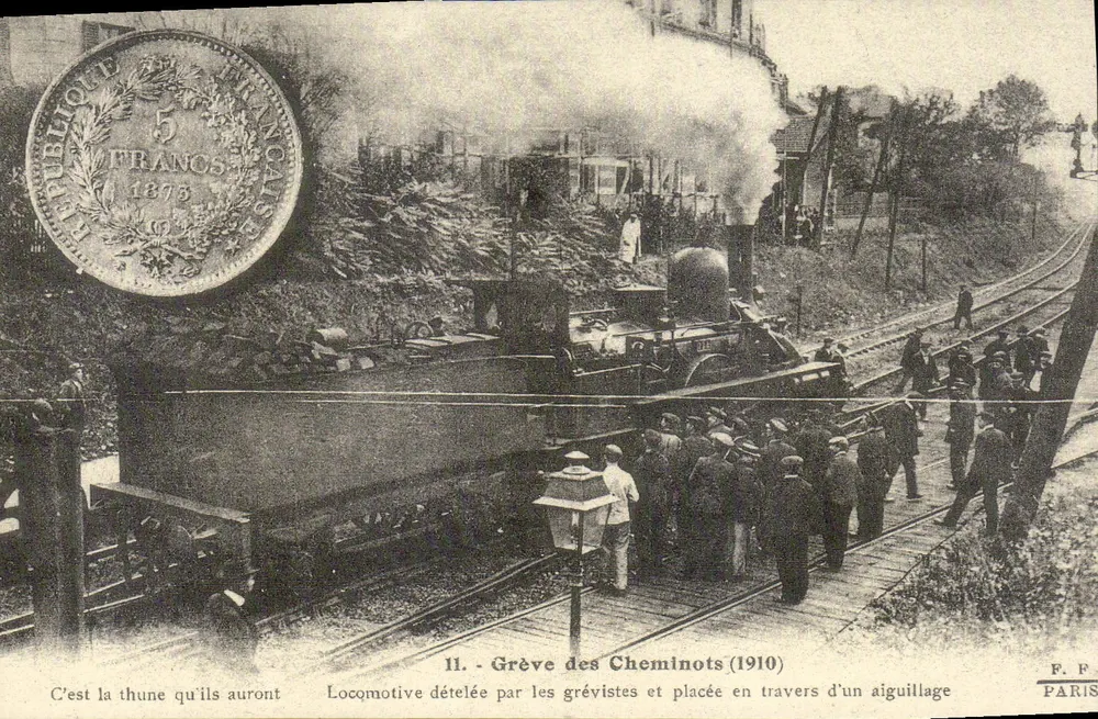 Greve dos Ferroviários — 1910 — F.P. Paris - Frente