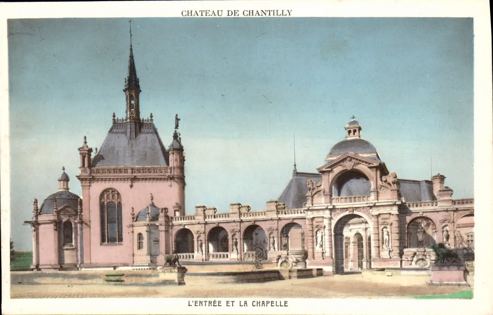 Schloss Chantilly — Der Eingang und die Kapelle — Braun & Cie, Verlag (Frankreich) - Vorderseite