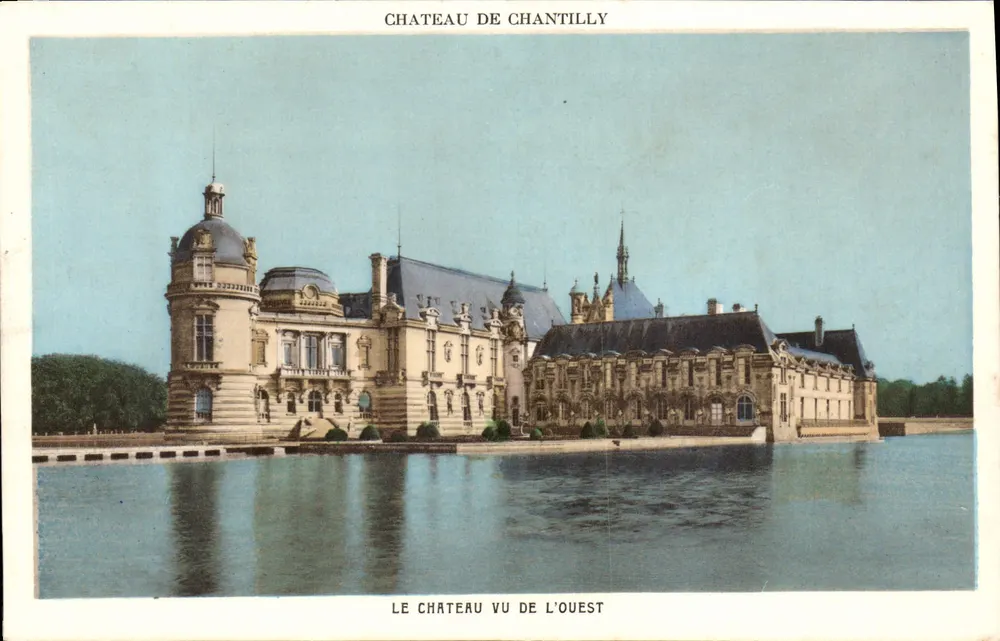 Castillo de Chantilly — vista desde el oeste — Braun & Cie, París - Anverso