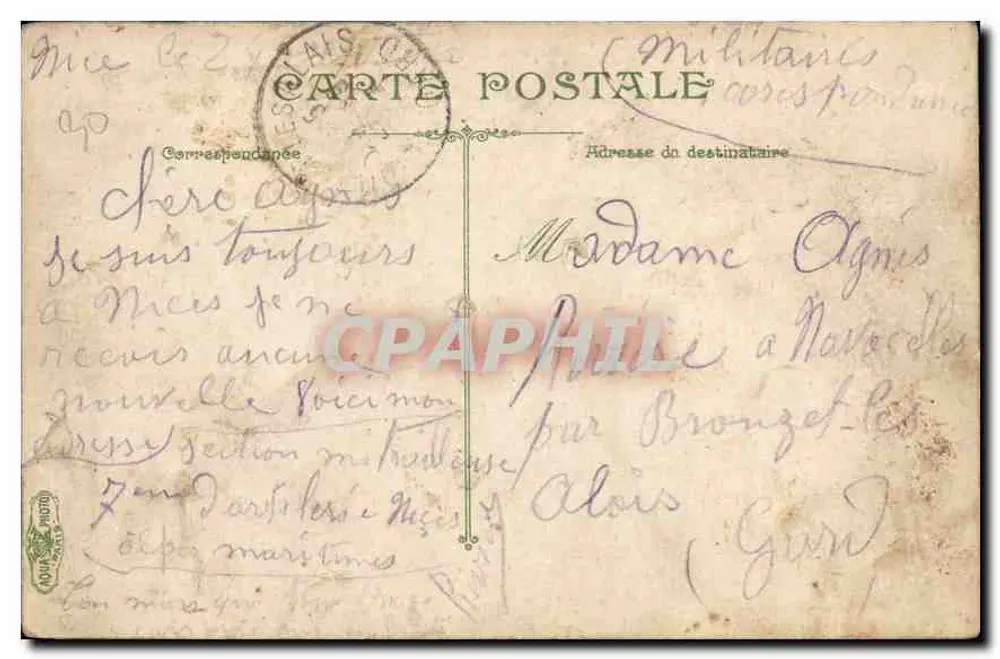 Nîmes, der Garten der Fontaine — Vintage Postcard/Antike Ansichtskarte n°29, Verlag L.V. (L. V. ?) - Rückseite