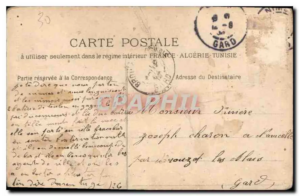 Nîmes - A Torre Magne — Fototipia. E. Lacour — Marseille, n° 175 - Verso