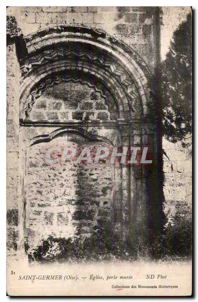Saint-Germer (Oise) — Igreja, porta murada — ND Phot - Frente