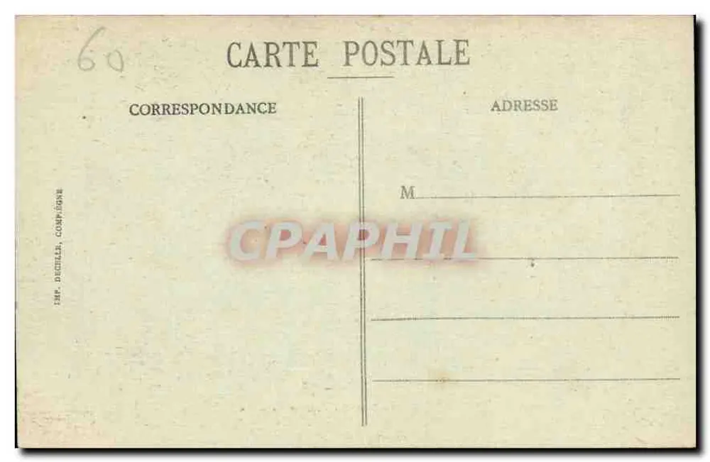 Compiègne - O Parque - O Banco de Napoleão — Decelle, n°60 - Verso