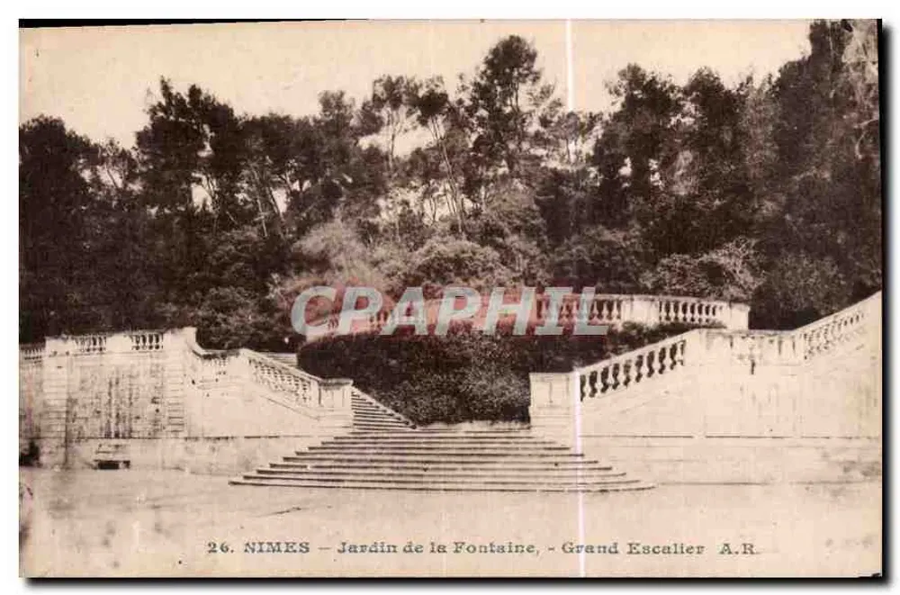 Nîmes — Jardin de la Fontaine — Grand Escalier — A.R. - Vorderseite