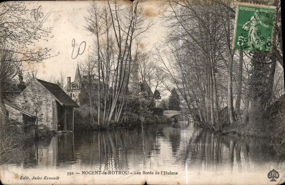 NOGENT-le-ROTROU — Die Ufer der Huisne — Edit. Jules Renoult n°392 - Vorderseite