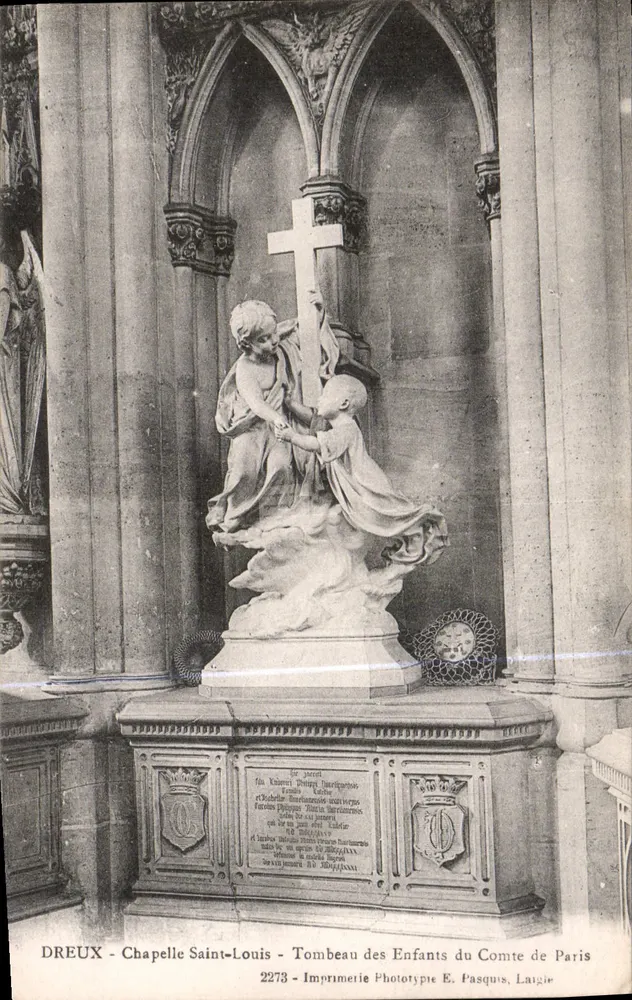 Dreux - Kapelle Saint-Louis - Grab der Kinder des Grafen von Paris — Phototypografie E. Pasquis, Laigle - Vorderseite