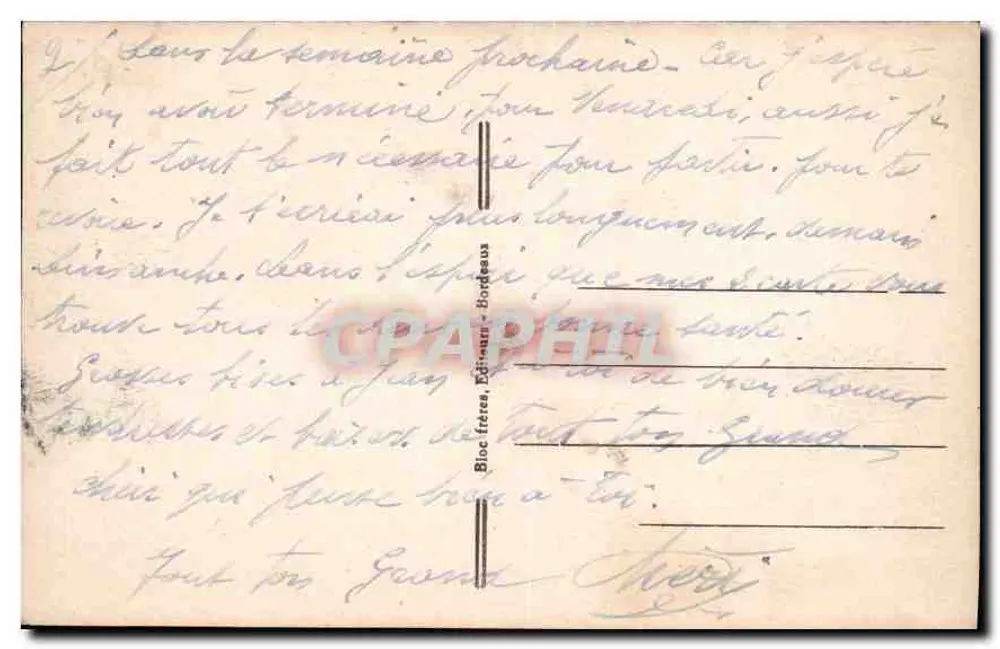 Cachoeira de Garet em Bigorre - Bareges — Bloc frères, Bordeaux - Verso