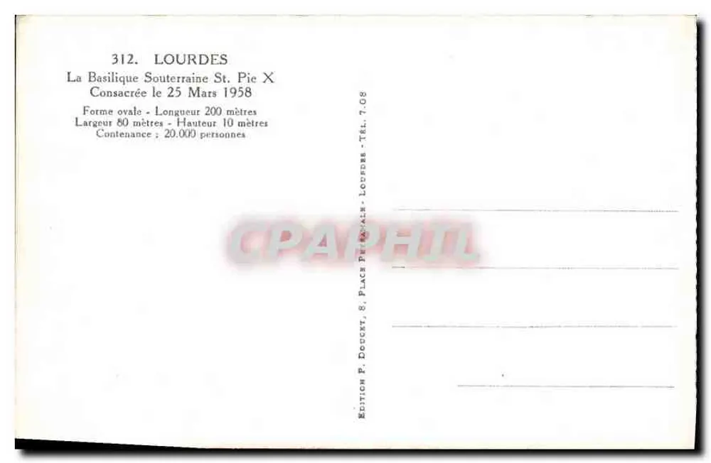 Die unterirdische Basilika Saint-Pie X — Lourdes — Verlag Edlux - Rückseite