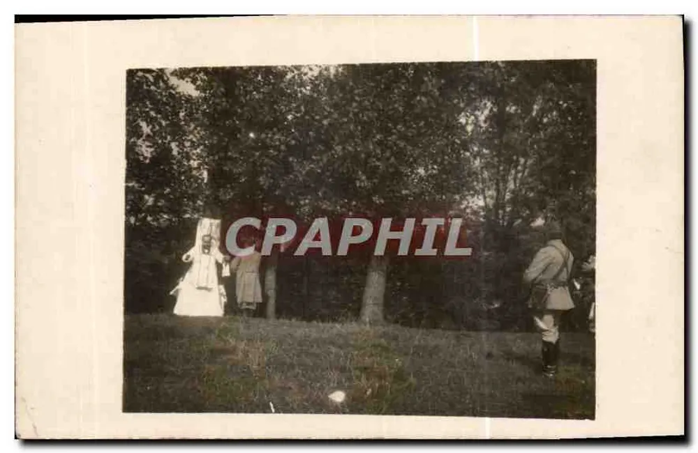 Militärszene im Wald — Belgien, 1918 — Persönliche Korrespondenz - Vorderseite