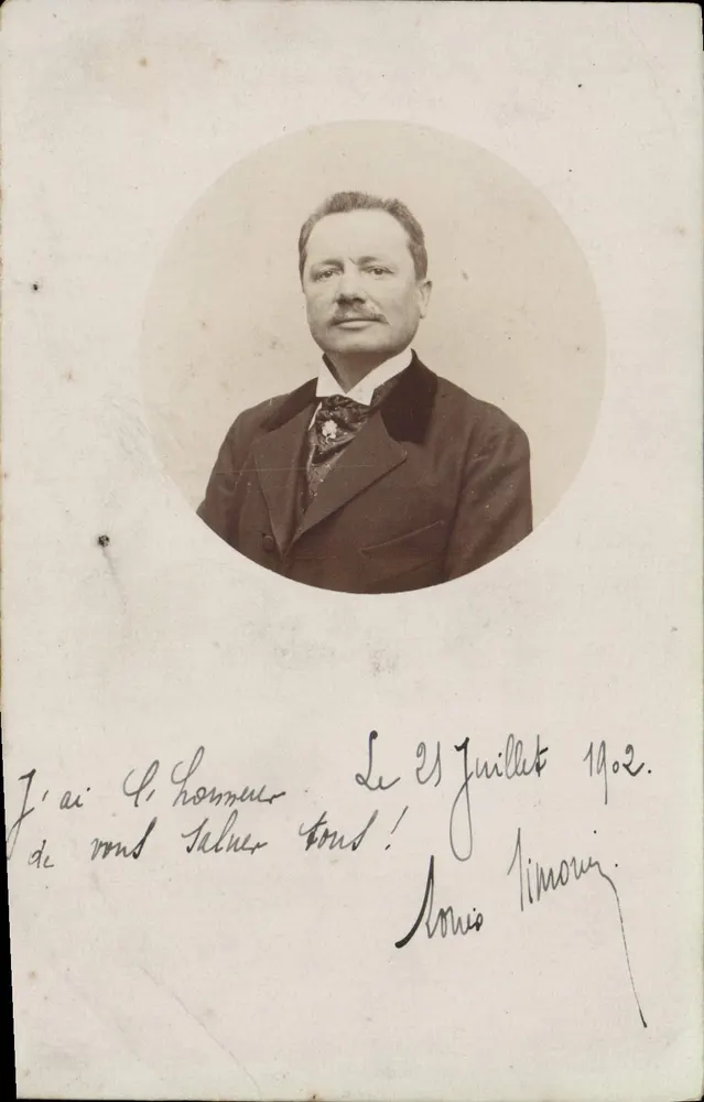 Retrato de homem — assinatura de Louis Timoury — Lyon, 1902 - Frente