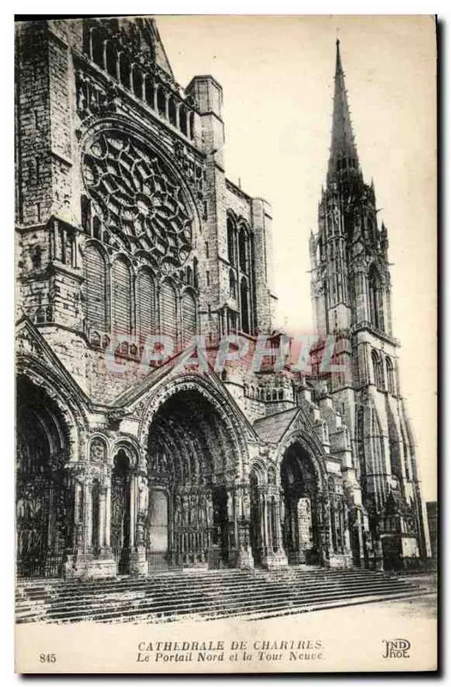 Chartreser Kathedrale — Der Nordportal und die neue Turm — JND Roe, Nr. 845 - Vorderseite