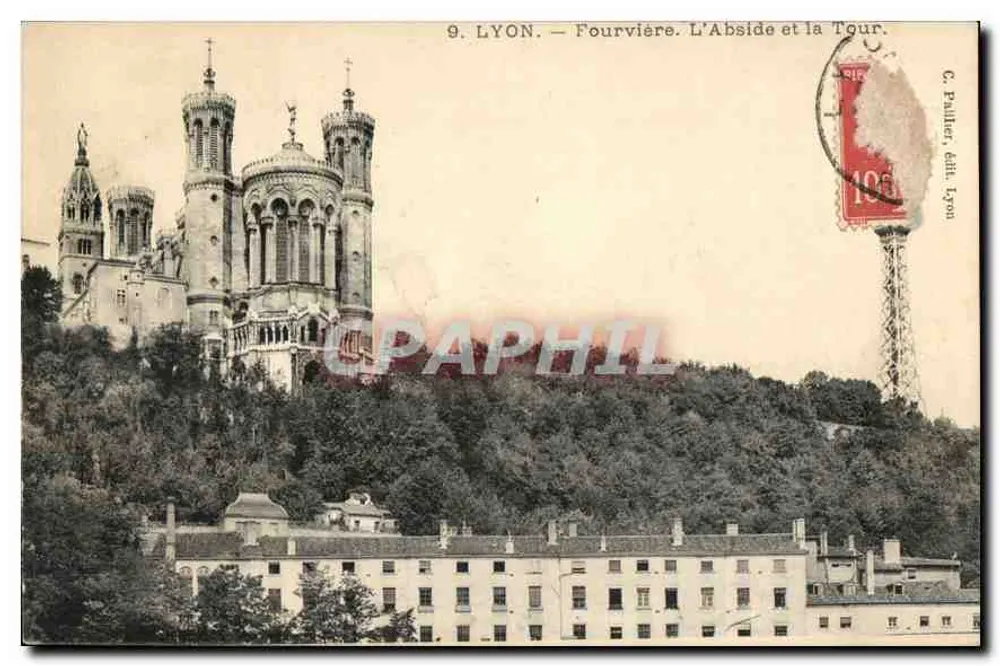 Lyon — Fourvière. A Abside e a Torre — C. Pailler, editor Lyon, n°9 - Frente