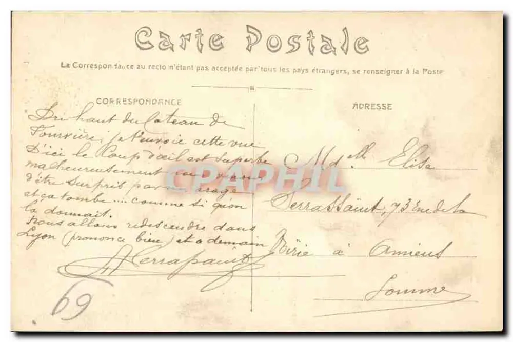 Lyon — Fourvière. A Abside e a Torre — C. Pailler, editor Lyon, n°9 - Verso