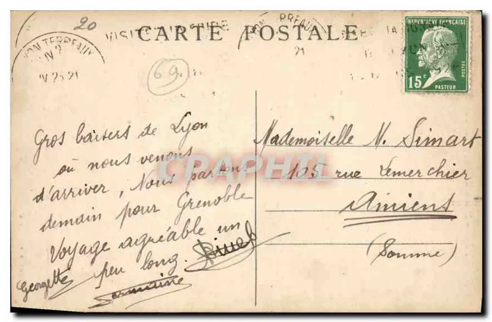 LYON - Place Bellecour und Coteau de Fourvière — S. Andrié, Verlag Lyon, Nr. 5155 - Rückseite
