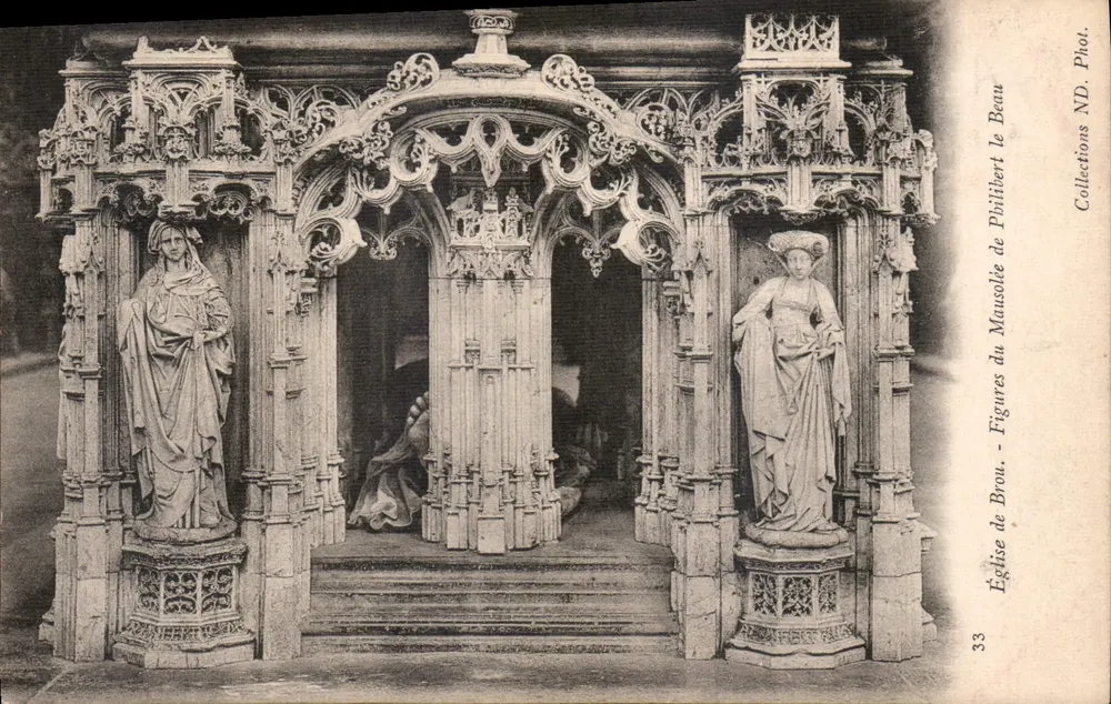 Kirche von Brou — Figuren der Mausoleum des Schönen — Fot. ND - Vorderseite