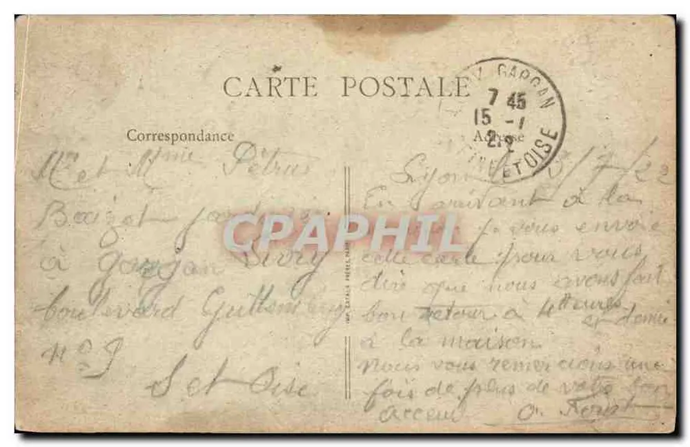 Lyon - Colline de Fourvière, vue de la Croix-Rousse — B. F., PARIS - Verso