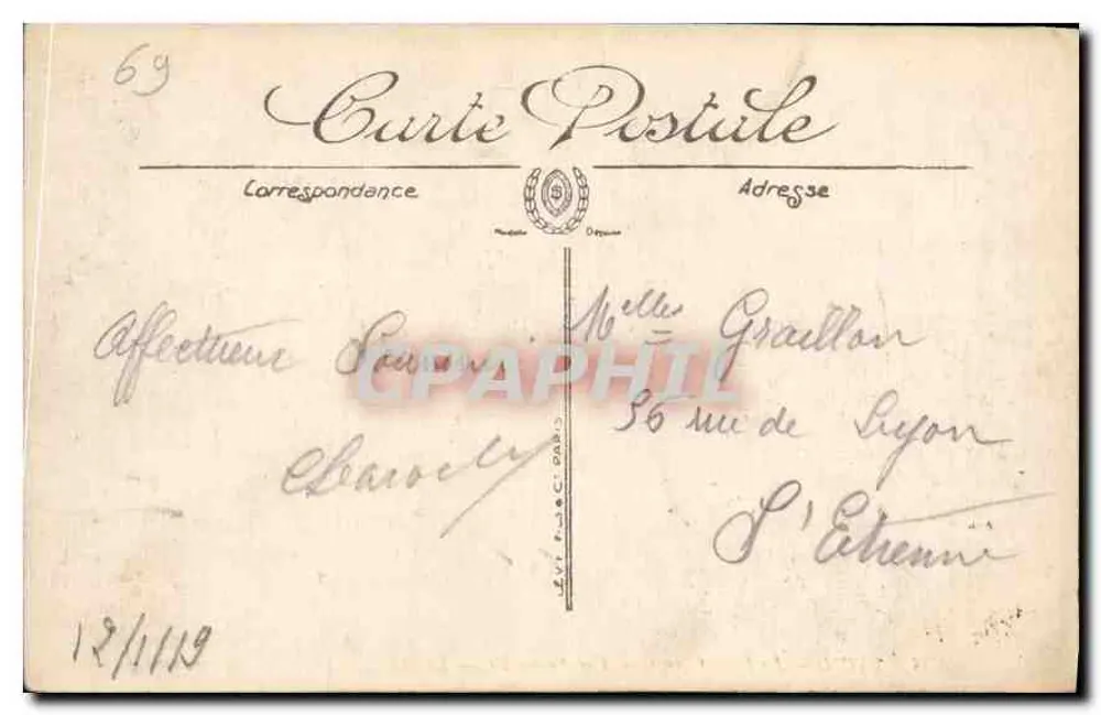 LYON — A Praça Carnot — Vista geral — LL. — N° 498 - Verso
