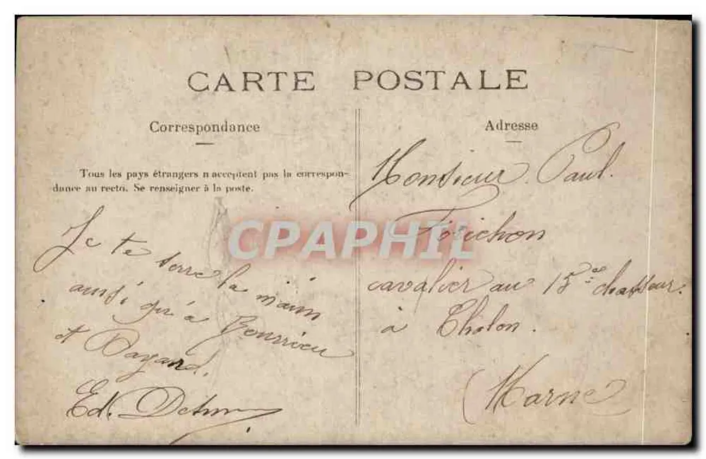 Homem diante de um secador de lenha — República Francesa, selo de 10c - Verso