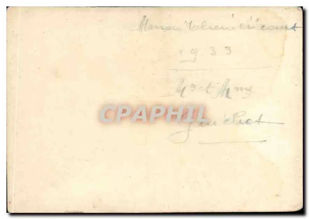 Vindas e casa em Haroué - Haroué, França — datada 1933 - Verso