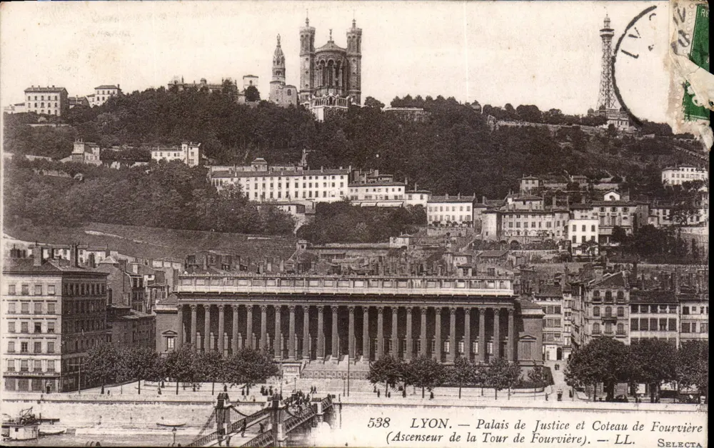 LYON — Palast der Gerechtigkeit und Fourvière-Hügel (Aufzug der Fourvière-Turm) — LL. SELECTA 538 - Vorderseite