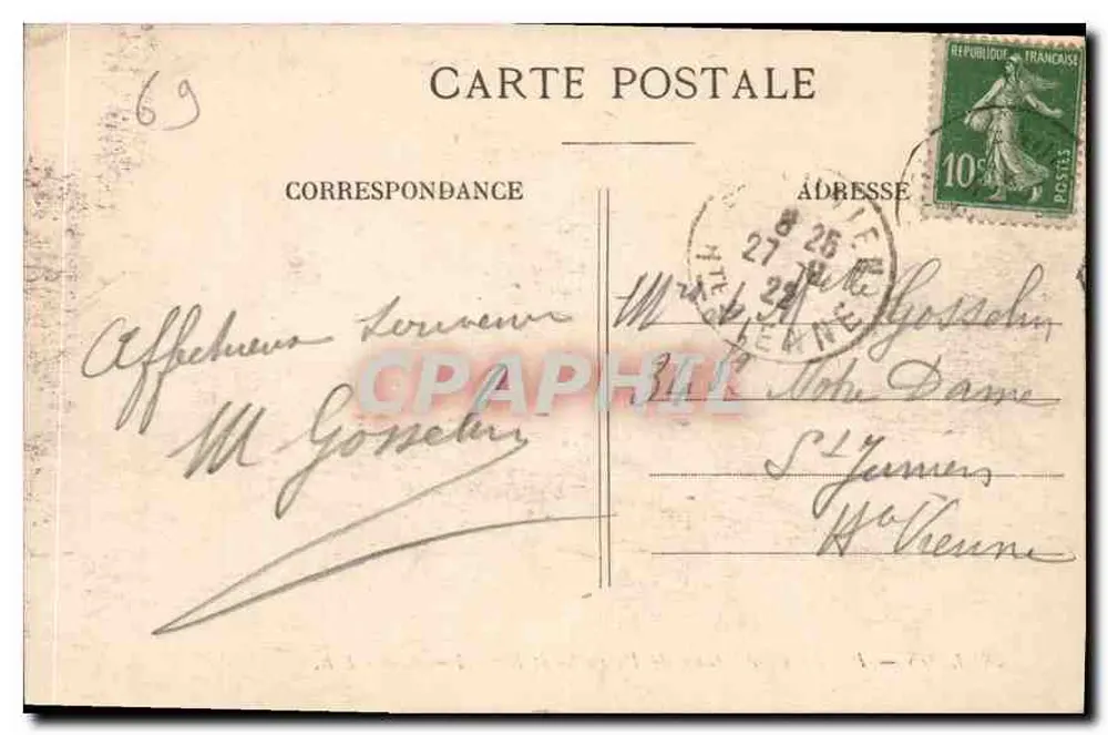 LYON — Place Carnot — Gare de Perrache et Hôtel Terminus — E.R. - Verso